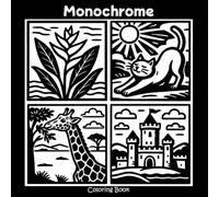 Monochrome Coloring Book: Mindful and Relaxing for Adults Enjoy the Wonders of the World with Illustrations like Landscapes Plants and Animals
