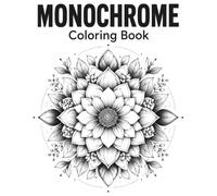 Monochrome Coloring Book: Minimalist Black and White Shading Pages for Mindful Stress Relief