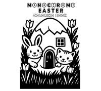 Monochrome Easter Coloring Book: 50 Bold Black Line Designs for Relaxing One-Pen Creativity and Mindful Holiday Art
