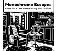 Monochrome Escapes: Cozy Cafés & Tea Corners Coloring Book for Adults - Relaxing Black & White Coffee Vibes, Bold Comic Line Art, Stress Relief, ... Line Art of Coffee, Cozy Cafés, Tea Corners