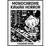 Monochrome Kawaii Horror Coloring Book: 35 Frightening One-Color Illustrations to Complete & Reveall Featuring Creepy-Cute Horror Characters for Teens and Adults to Relax and Have Fun