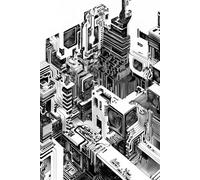 Monochrome Matrix Dot Grid Journal - 6x9 Tech-Inspired Notebook | 200 Dot Grid Pages | Black & White Circuit Aesthetic: Minimalist Cyber Circuit Cover | For Sketching, Coding, Planning & Journ