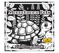 Monochrome Pets Coloring Book: A Relaxing Coloring Adventure with 50 Cute Pets for Kids and Adults