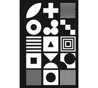 Monochrome Shapes Notebook - Minimal Graphic Journal: Black and White Writing Pad | Matte Hardcover | 80 Lined Pages | Premium White Paper | Modern Stationery Gift