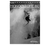 Monochrome Ski (Tischkalender 2026 DIN A5 hoch), CALVENDO Monatskalender: Verschiedene Skimotive von meinen Reisen. Different b/w images of my skiing ventures