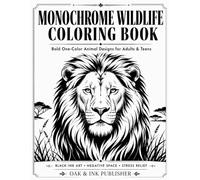Monochrome Wildlife Coloring Book: Bold One-Color Animal Designs for Adults & Teens