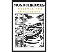 Monochromes Malbuch für Erwachsene: Landschaften: 50 Illustrationen , Praktisches 6" × 9" Reiseformat