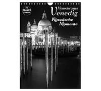 MONOCHROMES VENEDIG Klassische Momente (Wandkalender 2026 DIN A4 hoch), CALVENDO Monatskalender: Traumhafte Stadtansichten in der Stille der Nacht