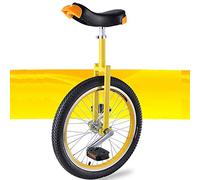 monociclo, Monociclo de 20/18/16 pulgadas, asiento ajustable, neumáticos antideslizantes, con soporte almacenamiento resistente, equilibrio, ciclismo, ejercicio físico for adultos(Yellow,16inch)