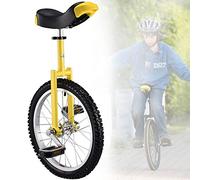 Monociclo, Monociclo de Ruedas 18 Pulgadas for niños, Monociclo Antideslizantes, neumáticos montaña, Ejercicio autoequilibrio, Bicicleta Equilibrio, Deportes al Aire Libre, físico(Yellow)