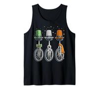 Monociclo Monociclo Leprechaun Shamrock Día de San Patricio Camiseta sin Mangas