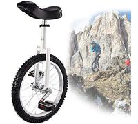 Monociclo, Monociclos de 18 Pulgadas for Adultos, Monociclo con Ruedas Antideslizantes, neumáticos montaña, Ejercicio autoequilibrio, Bicicleta Equilibrio, Deportes al Aire Libre, físico(White)