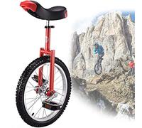Monociclo, Monociclos de 18 Pulgadas for Adultos, Monociclo con Ruedas Antideslizantes, neumáticos montaña, Ejercicio autoequilibrio, Bicicleta Equilibrio, Deportes al Aire Libre, físico(Red)