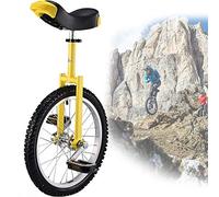 Monociclo, Monociclos de 18 Pulgadas for Adultos, Monociclo con Ruedas Antideslizantes, neumáticos montaña, Ejercicio autoequilibrio, Bicicleta Equilibrio, Deportes al Aire Libre, físico(Yellow)