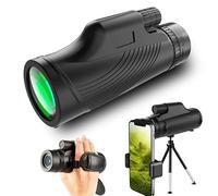 Monocular 12 x 50 para adultos, potente con prisma BAK4 y lente FMC, correa de muñeca, monocular compacto portátil para caza, deportes, al aire libre (agregar abrazaderas y trípodes)