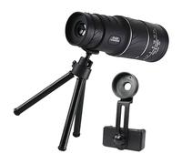 Monocular 16x52 Portátil de Plástico Gran Brillo para Senderismo | Observación de Aves y Turismo al Aire Libre, Color Negro, Diseño Compacto, Uso en Camping