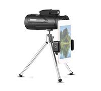 Monocular Compacto con Lente FMC de Prisma BAK4 HD de Alta Potencia 12x50 con Adaptador para teléfono Inteligente y trípode Monocular Resistente al Agua con visión Clara de luz débil para observa