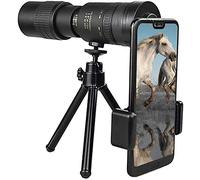 Monocular con Zoom telefoto Ultra HD 4K de 10-300 x 40 mm, Compacto, Resistente al Agua, con Adaptador para Smartphone y trípode, Ideal para observación de Aves en Adultos, Viajes al Aire Libre.
