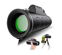 Monocular HD de Alta Potencia 40x60 con trípode para Soporte para teléfono Inteligente para Adultos Visión Nocturna Impermeable con Prisma Duradero y Claro Enfoque Dual para observación de Aves,