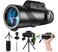 Monocular monocular de alta potencia de 80 x 100 para adultos, visión nocturna baja para observación de estrellas, monocular ligero para observación de aves y caza
