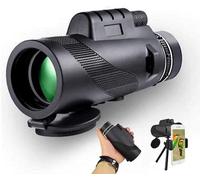 Monocular portátil 40X60 monocular de Alta Potencia para Adultos, monoculares Impermeables de Alta definición con Adaptador para teléfono Inteligente y trípode, Revestimiento múltiple O