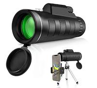 Monocular portátil monocular 40x60 BAK4 de Alta Potencia Impermeable con Poca luz, Transparente con trípode Ajustable para teléfono móvil observación de Aves Senderismo Camping Viajes