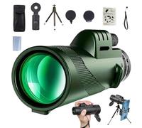 Monocular Stscope360, Estetoscopio 360, Monocular De Largo Alcance para Adultos, Portátil, Visión Nocturna HD De Largo Alcance, con Adaptador para Teléfono Y Trípode, Ideal para (40 * 60-Green)