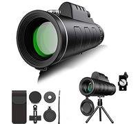 Monocular Telescope - 40X60 High Definition FMC BAK4 HD Monocular for Bird Watching with Smartphone Holder & Tripod IPX7 Waterproof Materials for Camping Travelling