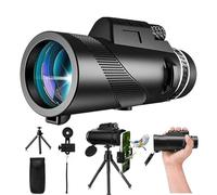 Monocular telescopio monocular de alta potencia con trípode y adaptador de smartphone, monoculares de alta definición para adultos, apto para senderismo, caza, observación de estrellas, negro1