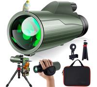 Monoculares de 12 x 56 pulgadas para adultos de alta potencia, telescopio monocular HD BAK4 FMC con adaptador de smartphone y trípode, alcance monocular ligero portátil para observación de aves
