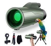 Monoculares de 12 x 56 pulgadas para adultos de alta potencia, telescopio monocular HD BAK4 FMC con adaptador de smartphone y trípode, alcance monocular ligero portátil para observación de aves
