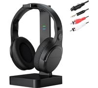MONODEAL Auriculares Inalámbricos TV, 35h De Reproducción, Plug and Play, Auriculares para TV con Salidas De Audio Ópticas AUX O RCA, Cascos Inalambricos TV con Base, Sin Retraso De Audio