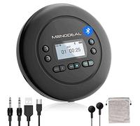 MONODEAL Reproductor de CD portátil Bluetooth, Reproductor de CD Discman Recargable para automóvil y niños, CD Player Antideslizante pequeño con Auriculares