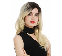 WIG ME UP - TYM-1191-MT-4TT613C Peluca para mujeres monofilamento pelo largo escalonado ondulado raya ombré castaño rubio brillante