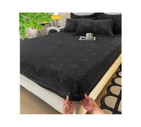 Monofloral Milk Velvet Fitted Sheet, Cozy Thickened Milk Velvet Bedsheet Queen Set, Soft Breathable Slip-Resistant, Includes Mattress Cover