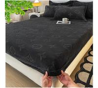 Monofloral Milk Velvet Fitted Sheet, Cozy Thickened Milk Velvet Bedsheet Queen Set, Soft Breathable Slip-Resistant, Includes Mattress Cover