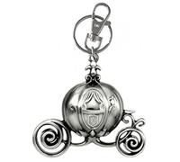 Monogram Cinderella Pumpkin Carriage Pewter Keychain