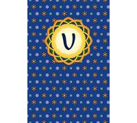 Monogram V Graph Grid Paper Notebook: Blue Journal with Personalized Design from an Initial Letter V Numbered Pages, Page with Rulers, Space to Add Dates, Checklist and, Index Section