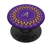 Monograma A Inicial - Diseño Inspirado en Mandala PopSockets PopGrip Adhesivo