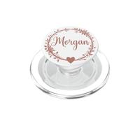 Monograma artístico con Nombre Morgan Corona Floral Boho Estética PopSockets PopGrip para MagSafe