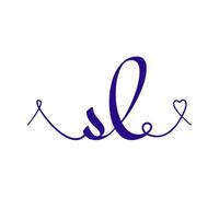 Monograma de boda inicial SL, caligrafía, letras dibujadas a mano y diseño de logotipo L Love Calcomanías de vinilo para murales y paredes 47.6x93.1cm Personalización personalizada Azul oscuro