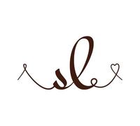 Monograma de boda inicial SL, caligrafía, letras dibujadas a mano y diseño de logotipo L Love Calcomanías de vinilo para murales y paredes 34x66.5cm No se cae Café