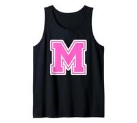 Monograma Inicial de Letra M Rosa para Nombre o Apellido M Camiseta sin Mangas