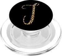 Monograma Inicial Letra T Personalizado Cheetah Print Gift PopSockets PopGrip para MagSafe