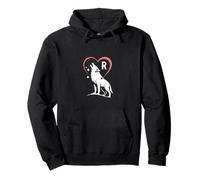 Monograma Letra R con un Lindo Lobo y corazón Sudadera con Capucha