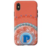 Monograma P Inicial Diseño Azteca Inspirado Carcasa para iPhone X/XS