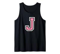 Monograma Rosa Negro Blanco Colegio Inicial J Vector Art Camiseta sin Mangas
