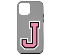 Monograma Rosa Negro Blanco Colegio Inicial J Vector Art Carcasa para iPhone 12 Mini