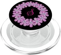Monograma S Inicial Lei Inspirado Bonito Diseño de Círculo PopSockets PopGrip para MagSafe