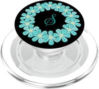 Monograma S Inicial Lei Inspirado Bonito Diseño de Círculo PopSockets PopGrip para MagSafe